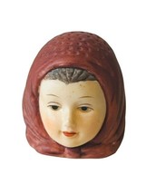 Antique Porcelain Thimble Vtg Bust Ladies Fashion Art Deco Figurine Hood woman - £19.37 GBP