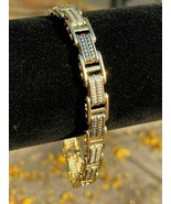 5.50Ct Round Cut Lab Created Diamond Bracelet For Men&#39;s 14K Yellow Gold ... - £384.51 GBP