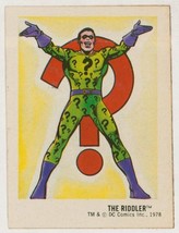 Dick Giordano Personal Collection 1978 Batman / Sunbeam Sticker Card The Riddler - £23.65 GBP