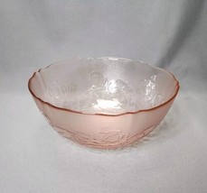 Vintage Arcoroc France Rosaline Rosa Pink Glass Serving Salad Bowl 9&quot; Roses - $15.84