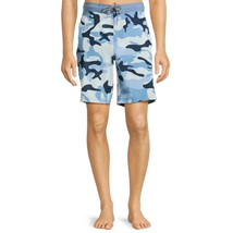 George Men&#39;s E-Board Swim Trunks SMALL (28-30) Blue Camo 9&quot; Inseam SPF P... - $17.99