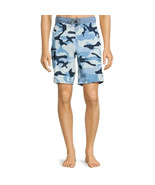 George Men&#39;s E-Board Swim Trunks SMALL (28-30) Blue Camo 9&quot; Inseam SPF P... - $330.57 MXN