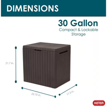 30 Gallon Deck Box Storage Patio Outdoor Garden Resin Cabinet Yard Organ... - $32.13