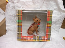 Sandicast &quot;Tan Chihuahua Dog w/ Red &amp; Green Bowtie&quot; Ornament NEW - $20.54