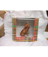 Sandicast &quot;Tan Chihuahua Dog w/ Red &amp; Green Bowtie&quot; Ornament NEW - $378.52 MXN