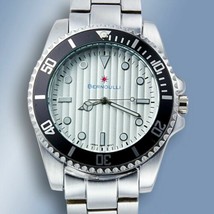 NEW Bernoulli Solarium 62623510 Mens Stainless Steel White/Silver Dial Watch 30M - £45.75 GBP