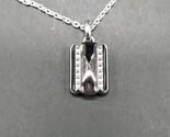 Baccarat Crystal Louxor Necklace Silver Mist Mirror Diamond Cut  22&quot; Cha... - $308.75