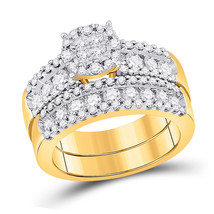 14kt Yellow Gold Princess Diamond Bridal Wedding Ring Band Set 1-3/4 Cttw - £2,625.67 GBP