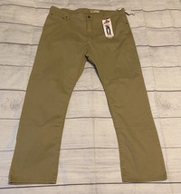 Wrangler Mens 42x30 Slim Seat &amp; Thigh Stretch Slim Straight Pants Tan Khaki - £14.09 GBP