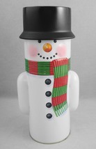 Midwood Snowman Empty Tin Container Canister 9.5&quot; Christmas Holiday Figurine Toy - £5.50 GBP