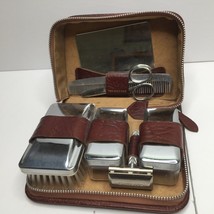 Vintage Grooming Kit Set Leather Case Richard Frip Frap Sheffield Scisso... - $69.99