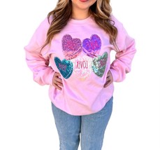 Shop Southern Belle sequin conversation hearts sweatshirt size 3X - $29.70