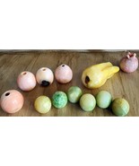 12 Vintage Alabaster Marble Stone Small Fruits Vegetables Pease Pepper N... - $15.27