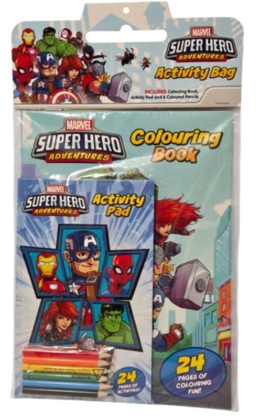 Marvel Superhero Adventures Activity Bag with Pad &amp; Colouring Book - New... - $7.91