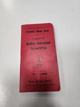 Archer Petroleum Corporation Memo Farmers Book Booklet Notepad Oil Vtg - $12.86