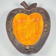 Vintage MCM Treasure Craft USA Orange Apple Dish Bowl No. 381 Trinket Key Holder - £8.30 GBP