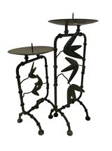 Cast In Metal to Resemble the Ancient Bamboo Plant Candle Holder - $27.60 CAD