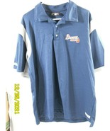 Men&#39;s Stiches Athletic Gear Atlanta Braves Polo Shirt Blue Large - $17.09 CAD