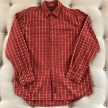 Timberland Button Down Collar Shirt Rust Plaid M - $20.16