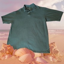 Jerzees Mens Short Sleeve Polo Forest Green Sz XXL 100% Cotton 2 Button  - $5.70