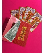 CHINESE LUNAR NEW YEAR WISHES DECO RED POCKET MONEY ENVELOPES INSERT HON... - £3.15 GBP