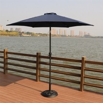 8.8 feet Outdoor Aluminum Patio Umbrella, Patio Umbrella - Navy Blue - £138.70 GBP
