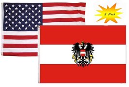 2x3 2&#39;x3 Wholesale Set (2 Pack) USA American &amp; Austria Eagle Flag Banner Fade R - £7.45 GBP