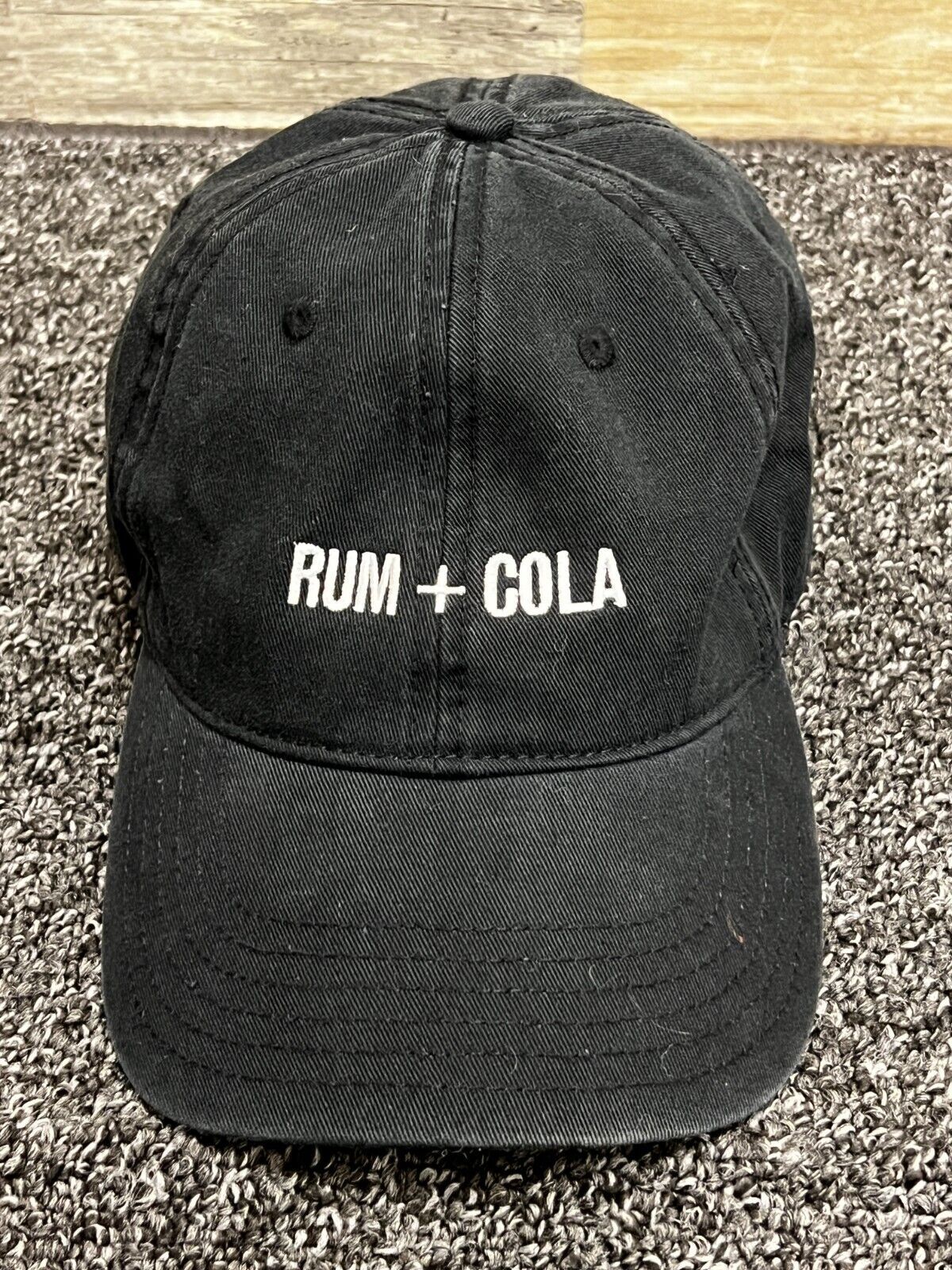 Primary image for RUM + COLA Bacardi Rum Black Denim Promo Strap Back Adjustable Hat Cap ~ OSFA
