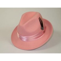 Mens Bruno Capelo Hat Australian Wool Crushable Fedora Giovani UN126 Pink image 2