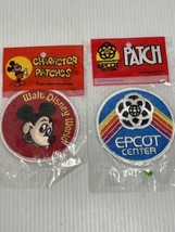 Vintage Pair of New Walt Disney World &amp; Epcot Center Embroidered Patch Mickey 3” - £22.38 GBP