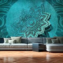 Tiptophomedecor Peel and Stick Zen XXL Wallpaper Wall Mural - Azure Flower Manda - £106.75 GBP