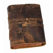 Handmade Vintage Leather Diary - 200 Vintage Handmade Pages Brown Color - £39.96 GBP