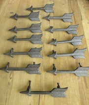 12 Cast Iron Arrow Hooks Feather Wall Mount Rustic Coat Hall Tree Hat Hardware - £27.96 GBP