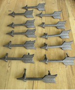 12 Cast Iron Arrow Hooks Feather Wall Mount Rustic Coat Hall Tree Hat Ha... - $47.95 CAD