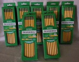 7 Boxes-168 Pencils Dixon Ticonderoga Wood-Cased Unsharpened, #2 HB Soft - £23.18 GBP