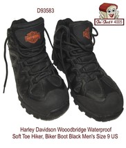 Harley Davidson Woodbridge Waterproof Soft Toe Hiker, Biker Boot Black Mens Sz 9 - £55.74 GBP