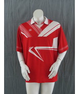 Vintage Umbro Jersey - Screened Block Pattern in Red and White - Men&#39;s XL - $49.00