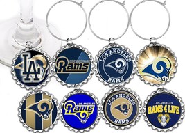 Los Angeles La rams  party theme wine charms markers lot 8 party favors ... - £7.78 GBP