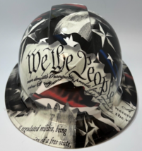 New Full Brim Vented Hard Hat Custom Hydro Dipped WE THE PEOPLE LOUD AND... - $64.34