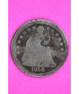 Bent 1856 O Seated Liberty Half Dime Silver Guaranteed Authentic &amp; Genui... - $24.99