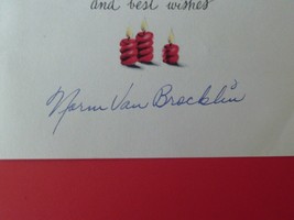 Rare Rookie 1949 Signed Christmas Card With Photo Norm Van Brocklin - £593.20 GBP