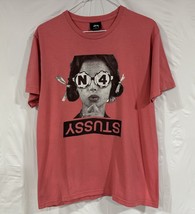 Stussy Lady Sun Glasses Number 4  T Shirt Mens Size Medium Pink Black St... - $43.98