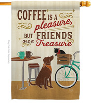 Coffee and Friends - Impressions Decorative House Flag H117055-BO - £32.08 GBP