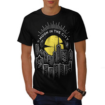 Wellcoda Moon In The City Mens T-shirt, New York Graphic Design Printed Tee - £15.00 GBP+