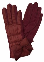 Women&#39;s Fleece Lining Fashion Glove Padded Gloves With Bow Accent - £10.21 GBP