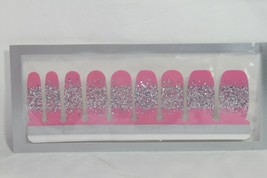 Nail Polish Strips (18 Double Ended) (New) Lucky In Love - Pink &amp; Silver - £8.56 GBP