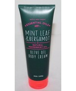 Bath &amp; Body Works MINT LEAF &amp; BERGAMOT Body Cream 8 oz Essential Oils OL... - $48.46