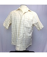 Turnbury Polo Mens Size Large Shirt Golf White Beige 100% Cotton Shortsl... - $21.95 CAD