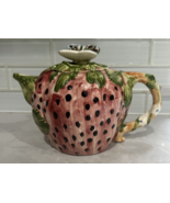 Ceramic watermelon tea pot/pitcher with butterfly lid - $412.24 MXN
