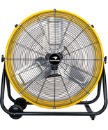 Drum Fan Yellow Commercial Industrial Use 3 Speed High Velocity Corded E... - £150.04 GBP